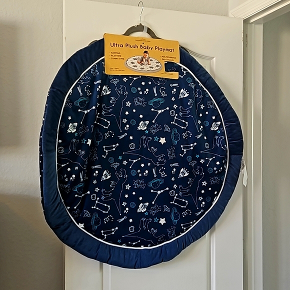 Green Sprouts Other - Manhattan Kids Ultra Plush Navy Blue Space Themed Baby Playmat